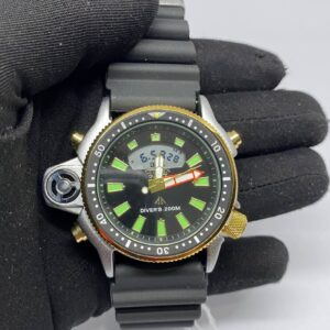 Relógio Casio Divers 200M Preto E Dourado com Pulseira de Silicone no Atacado e Dropshipping