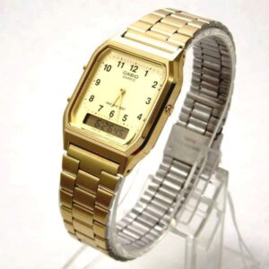 Relógio Casio Dourado Quadrado Dourado com Pulseira de Metal no Atacado e Dropshipping