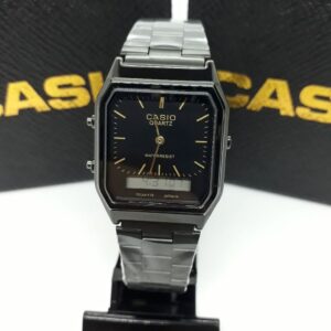 Relógio Casio Quartz Preto com Pulseira de Aço Inoxidável no Atacado e Dropshipping