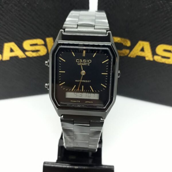 Relógio Casio Quartz Preto com Pulseira de Aço Inoxidável no Atacado e Dropshipping