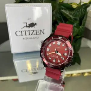 Relógio Citizen Aqualand Vermelho com Pulseira de Borracha no Atacado e Dropshipping