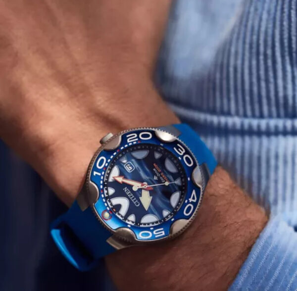 Relógio Citizen Azul com Pulseira de Silicone no Atacado e Dropshipping Ref. E28D3