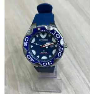 Relógio Citizen Eco-Drive Azul com Pulseira de Silicone no Atacado e Dropshipping Ref. 7D408