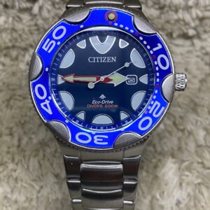 Relógio Citizen Eco-Drive Divers 200M Azul com Pulseira de Aço Inoxidável no Atacado e Dropshipping