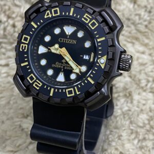 Relógio Citizen Eco-Drive Diver's 200M Preto com Pulseira de Borracha no Atacado e Dropshipping