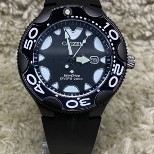 Relógio Citizen Eco-Drive Diver's 200M Preto com Pulseira de Silicone no Atacado e Dropshipping