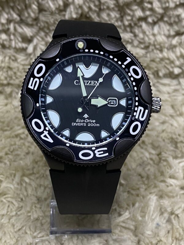 Relógio Citizen Eco-Drive Diver's 200M Preto com Pulseira de Silicone no Atacado e Dropshipping