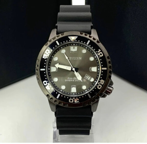 Relógio Citizen Eco-Drive Divers 200M Preto com Pulseira de Silicone no Atacado e Dropshipping Ref. D9A19