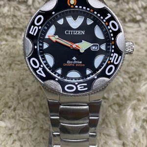 Relógio Citizen Eco-Drive Divers 200M Preto E Prata com Pulseira de Aço Inoxidável no Atacado e Dropshipping
