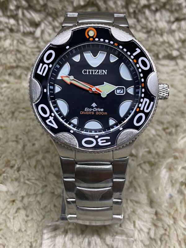 Relógio Citizen Eco-Drive Divers 200M Preto E Prata com Pulseira de Aço Inoxidável no Atacado e Dropshipping
