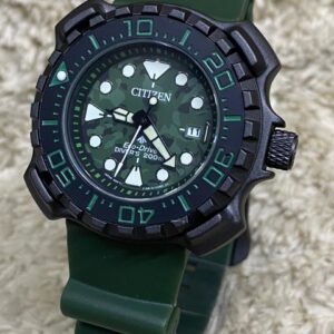 Relógio Citizen Eco-Drive Divers 200M Verde com Pulseira de Silicone no Atacado e Dropshipping