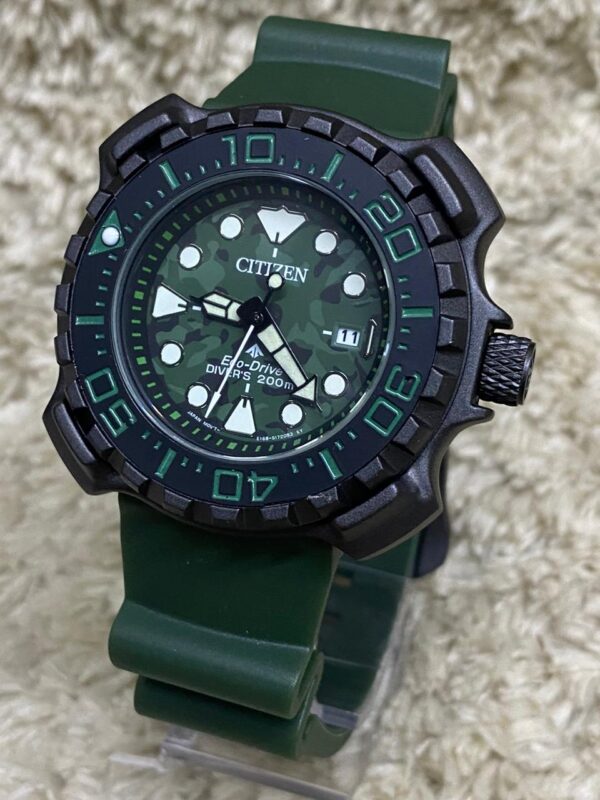 Relógio Citizen Eco-Drive Divers 200M Verde com Pulseira de Silicone no Atacado e Dropshipping