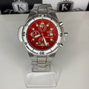 Relógio Citizen Eco-Drive Vermelho com Pulseira de Aço Inoxidável no Atacado e Dropshipping