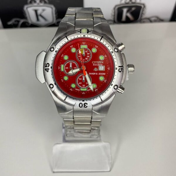 Relógio Citizen Eco-Drive Vermelho com Pulseira de Aço Inoxidável no Atacado e Dropshipping