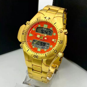 Relógio Citizen Laranja E Dourado com Pulseira de Aço no Atacado e Dropshipping