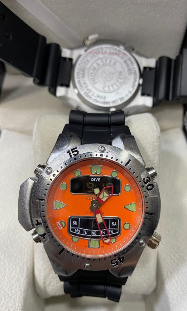 Relógio Citizen Promaster Dive Laranja com Pulseira de Silicone no Atacado e Dropshipping