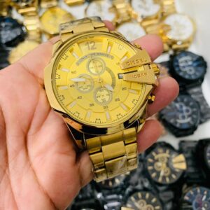 Relógio Diesel Dourado com Pulseira de Aço Inoxidável no Atacado e Dropshipping