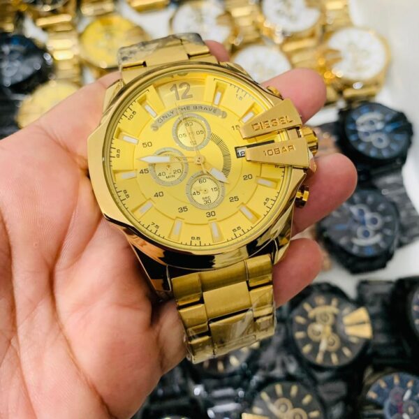 Relógio Diesel Dourado com Pulseira de Aço Inoxidável no Atacado e Dropshipping