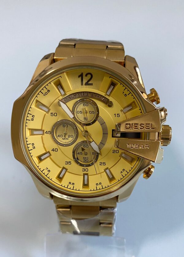 Relógio Diesel Dourado com Pulseira de Metal no Atacado e Dropshipping