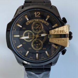 Relógio Diesel Only The Brave Preto E Dourado com Pulseira de Metal no Atacado e Dropshipping