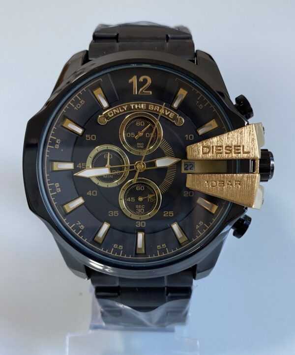Relógio Diesel Only The Brave Preto E Dourado com Pulseira de Metal no Atacado e Dropshipping