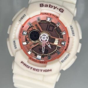 Relógio Gshock Baby-G Branco E Laranja com Pulseira de Silicone no Atacado e Dropshipping