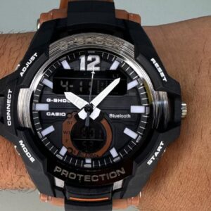 Relógio Gshock Bluetooth Preto E Laranja com Pulseira de Silicone no Atacado e Dropshipping