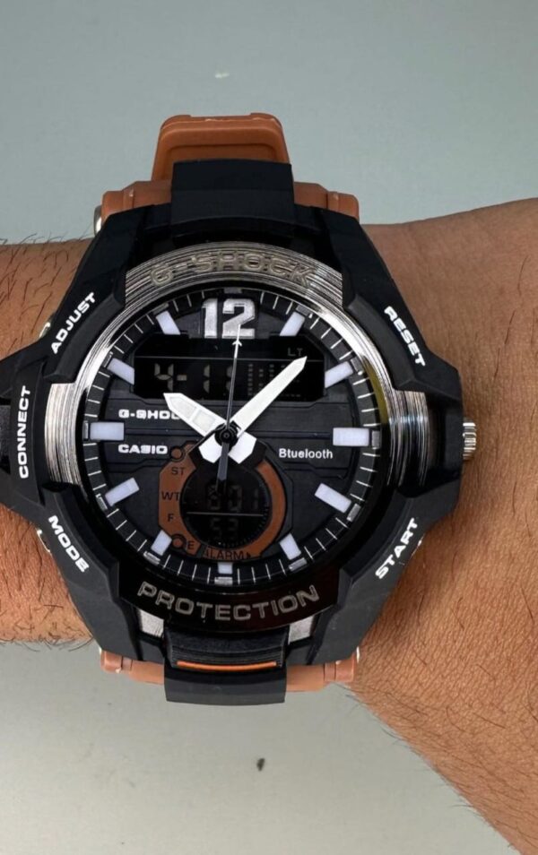 Relógio Gshock Bluetooth Preto E Laranja com Pulseira de Silicone no Atacado e Dropshipping
