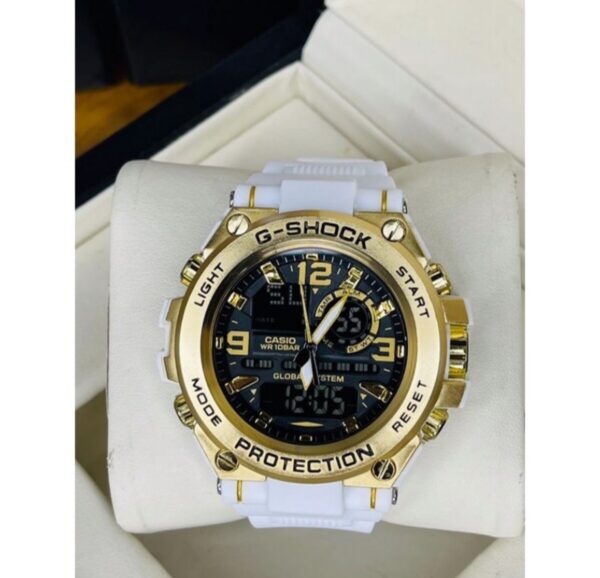 Relógio Gshock Casio Dourado E Branco com Pulseira de Borracha no Atacado e Dropshipping