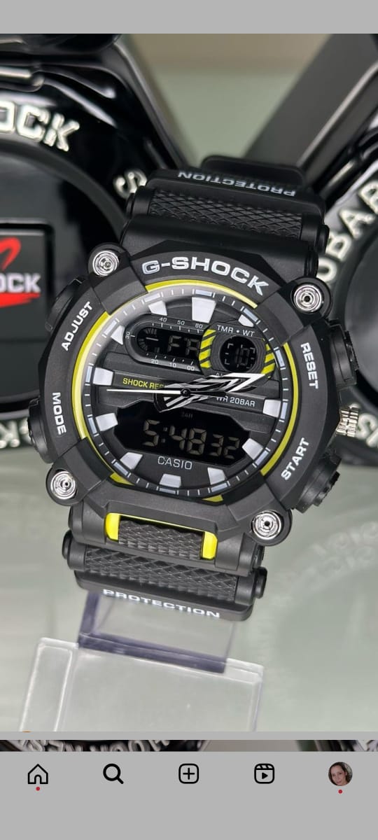 Relógio Gshock Digital Preto E Amarelo com Pulseira de Resina no Atacado e Dropshipping
