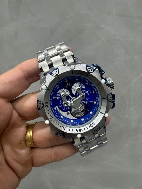 Relógio Invicta Azul com Pulseira de Aço Inoxidável no Atacado e Dropshipping