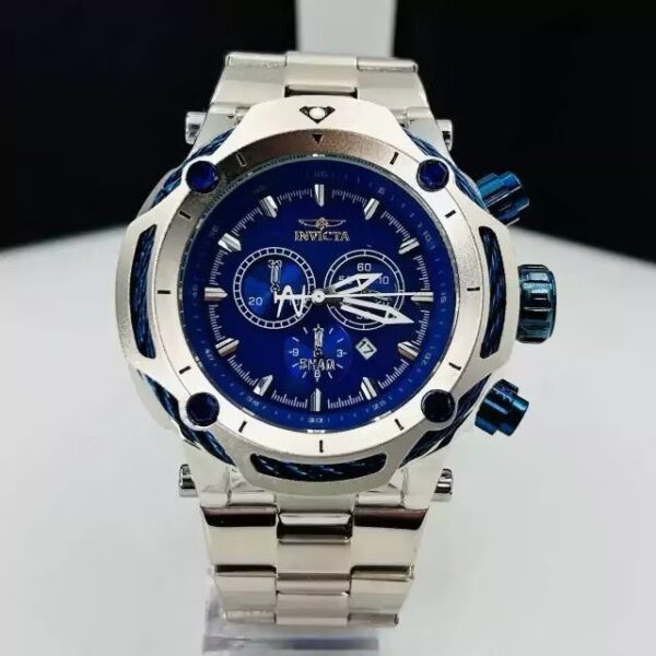 Relógio Invicta Azul com Pulseira de Aço Inoxidável no Atacado e Dropshipping Ref. 64E6B