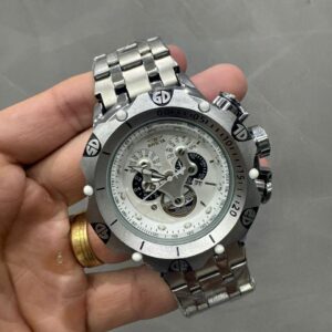 Relógio Invicta Cronógrafo Prata com Pulseira de Aço no Atacado e Dropshipping