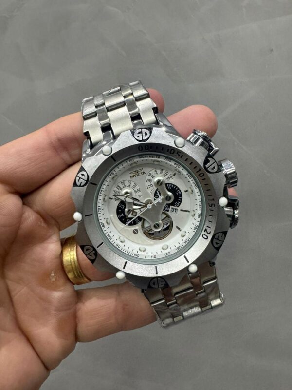 Relógio Invicta Cronógrafo Prata com Pulseira de Aço no Atacado e Dropshipping
