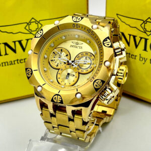 Relógio Invicta Dourado com Pulseira de Aço Inoxidável no Atacado e Dropshipping Ref. 1E897