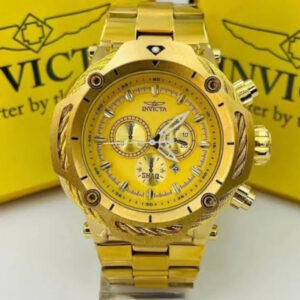 Relógio Invicta Dourado Dourado com Pulseira de Aço Inoxidável no Atacado e Dropshipping