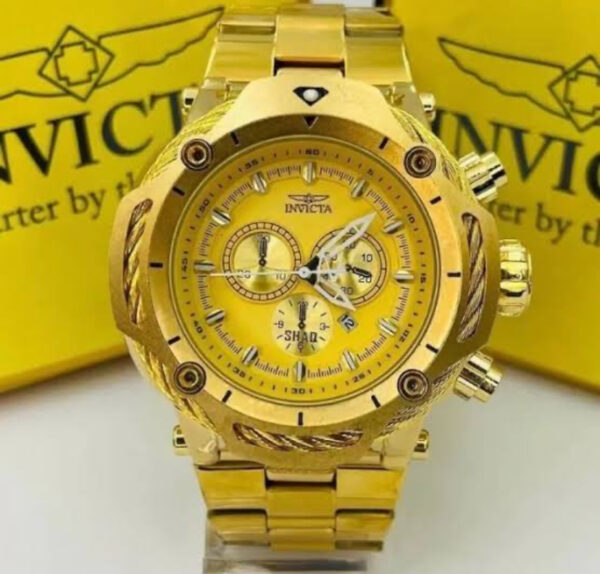 Relógio Invicta Dourado Dourado com Pulseira de Aço Inoxidável no Atacado e Dropshipping