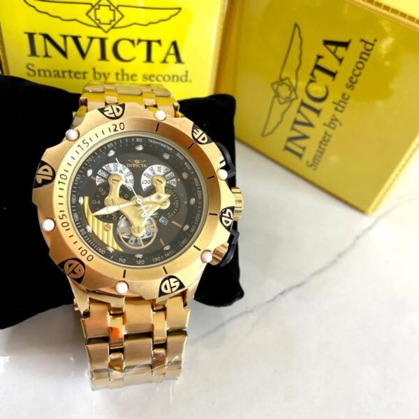 Relógio Invicta Dourado com Pulseira de Aço no Atacado e Dropshipping