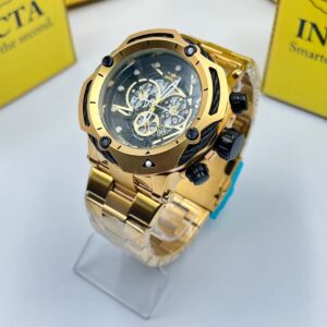Relógio Invicta Dourado com Pulseira de Aço no Atacado e Dropshipping Ref. 9A367