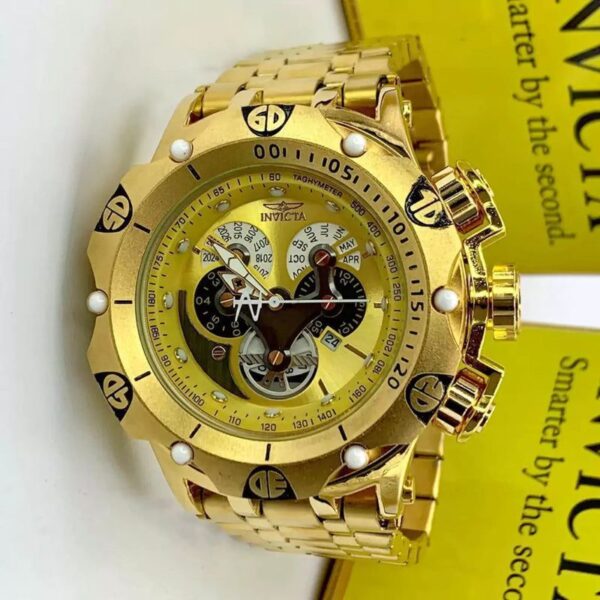Relógio Invicta Dourado com Pulseira de Metal no Atacado e Dropshipping