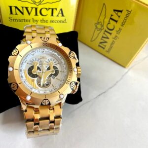 Relógio Invicta Dourado com Pulseira de Metal no Atacado e Dropshipping Ref. 58E92