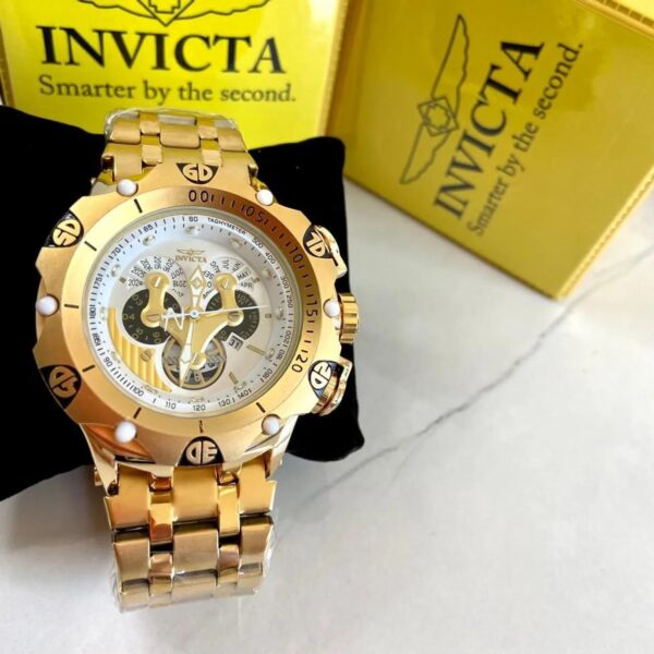 Relógio Invicta Dourado com Pulseira de Metal no Atacado e Dropshipping Ref. 58E92