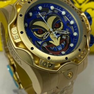 Relógio Invicta Dourado E Azul com Pulseira de Metal no Atacado e Dropshipping