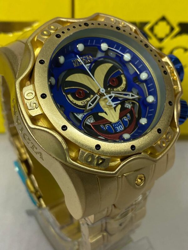 Relógio Invicta Dourado E Azul com Pulseira de Metal no Atacado e Dropshipping