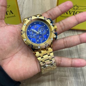 Relógio Invicta Dourado E Azul no Atacado e Dropshipping Ref. 9E29A
