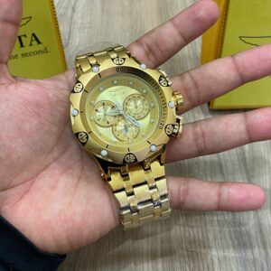 Relógio Invicta Dourado no Atacado e Dropshipping Ref. F64EA