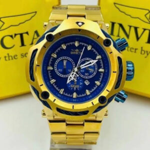 Relógio Invicta Gold Blue Chronograph Dourado E Azul com Pulseira de Aço no Atacado e Dropshipping