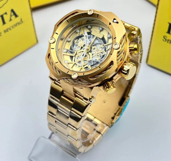 Relógio Invicta Modelo Dourado Dourado com Pulseira de Metal no Atacado e Dropshipping