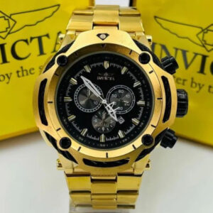 Relógio Invicta Modelo Não Especificado Dourado com Pulseira de Aço Inoxidável no Atacado e Dropshipping