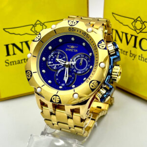 Relógio Invicta Modelo Não Especificado Dourado E Azul com Pulseira de Aço Inoxidável no Atacado e Dropshipping